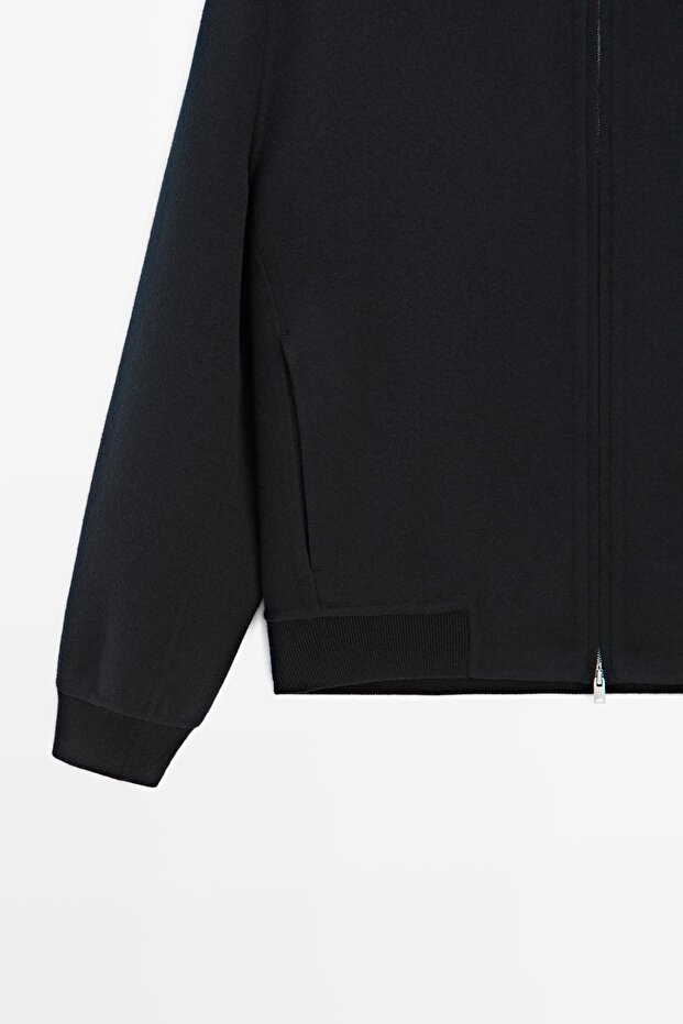 Yün karışımlı kapüşonlu hırka - 7