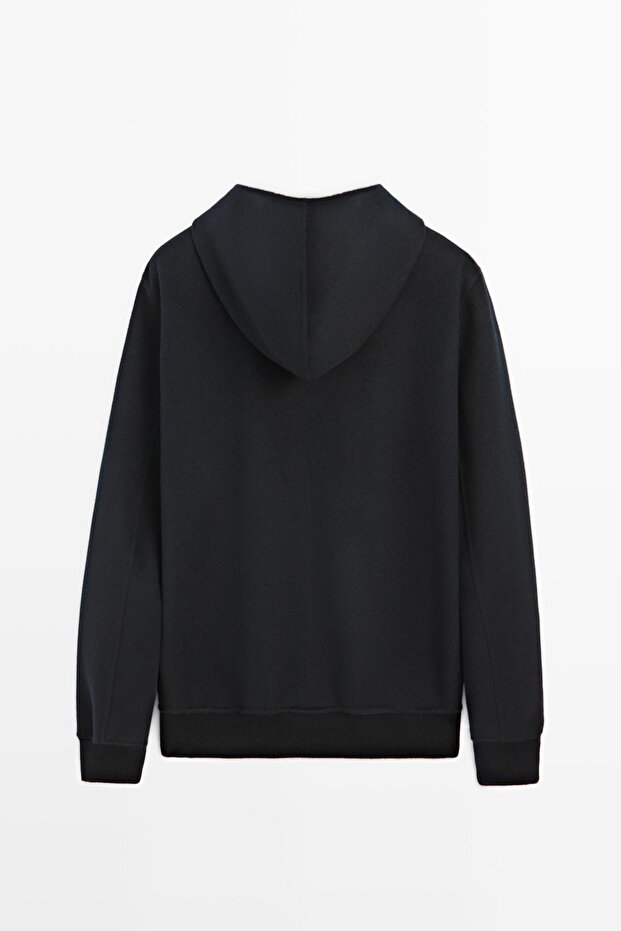 Yün karışımlı kapüşonlu hırka - 8