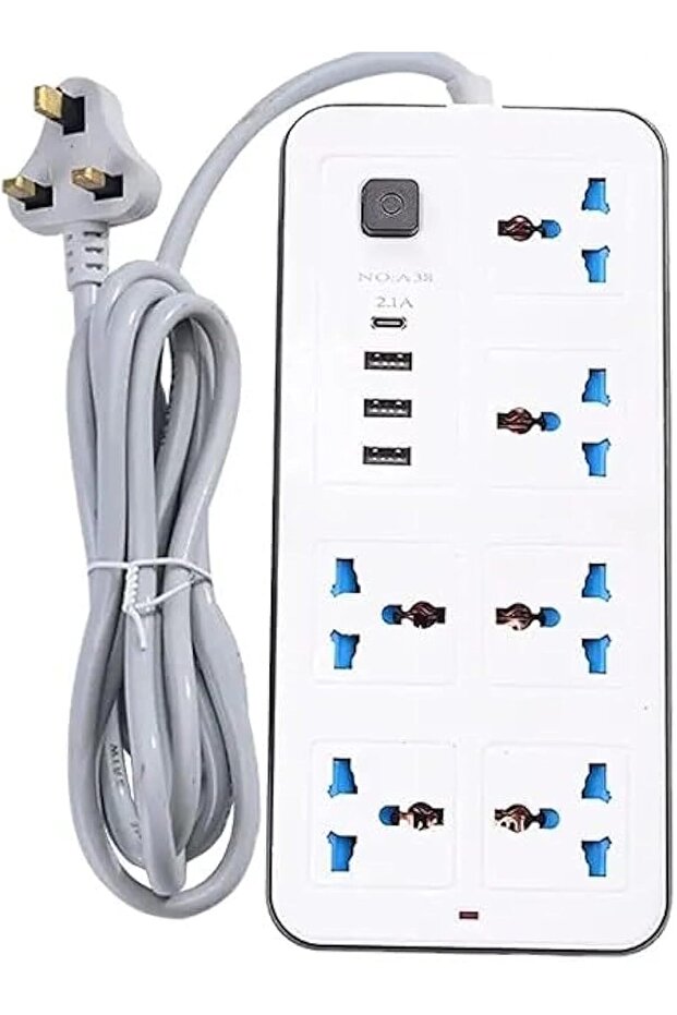 Smart-Center Power Extension Cord 6 Outlets, Power Strips Universal Power Plug Adapter With 6 socket - 1