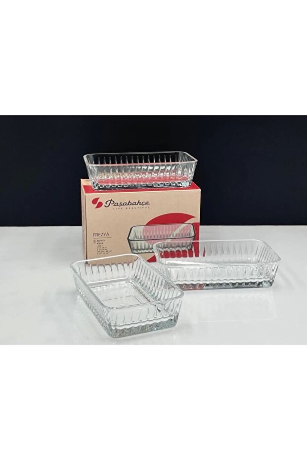 طقم أطباق تقديم Freyza، 3 قطع، مقاس 14×8.5 سم - 530323