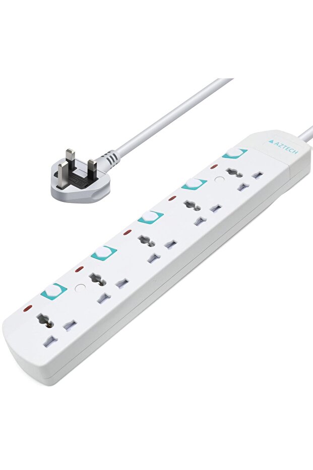 Power Strips 5-Way 3m 3250W Universal Power Extension 5M Cable UK Type G Plug 3250W UAE Ver
