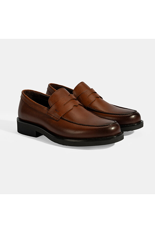 Erkek Taba Deri Loafer - 2