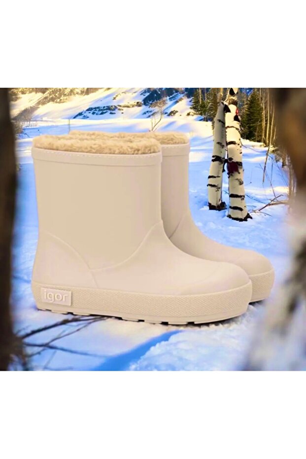 unisex çocuk vizon kürklü bot , YOGI BORREGUITO kürklü kar botu, yağmur botu , su geçirmez - 6