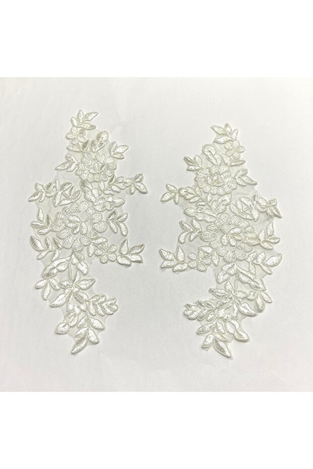 Guipure Applique / 2-Piece Guipure Applique / White Color