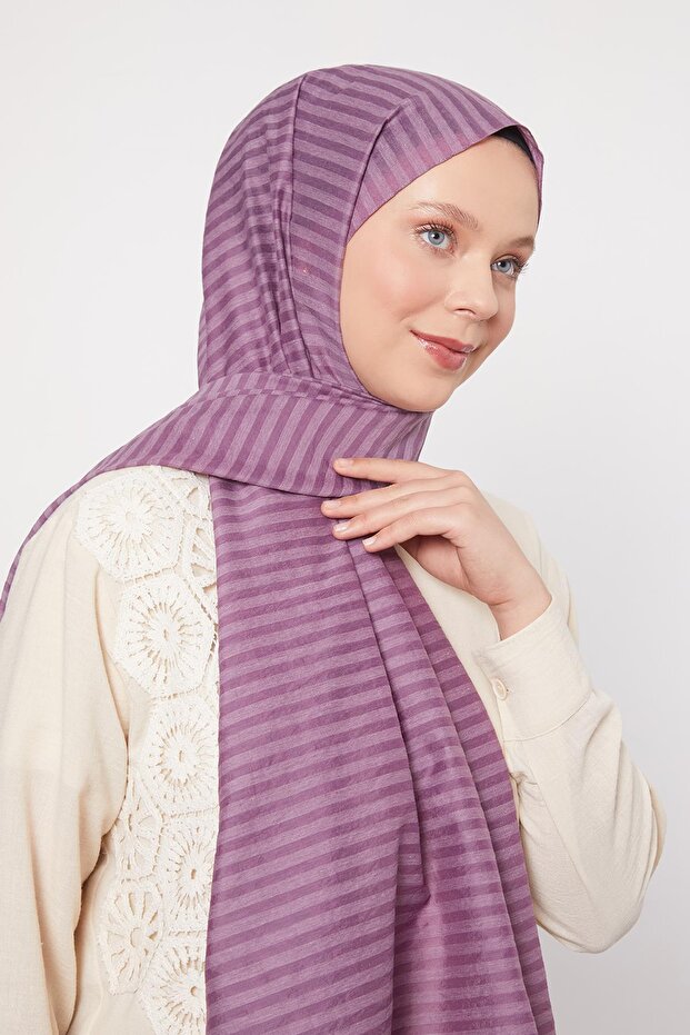 Magenta Striped Shinga Shawl