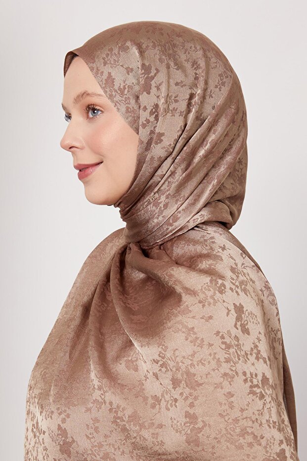 Mink Flower Pattern Italian Jacquard Shawl