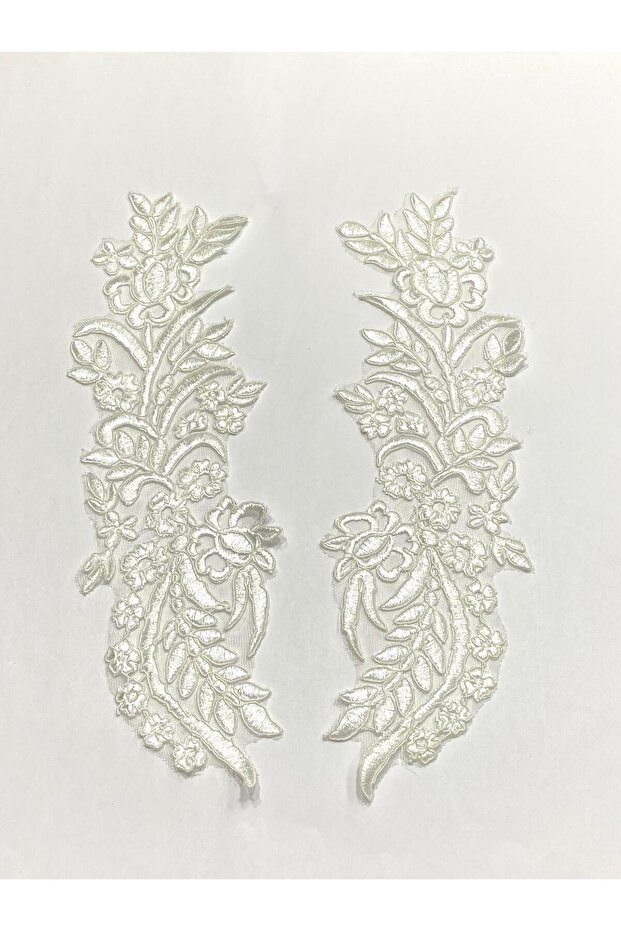 Guipure Applique / 2-Piece Guipure Applique / White Color