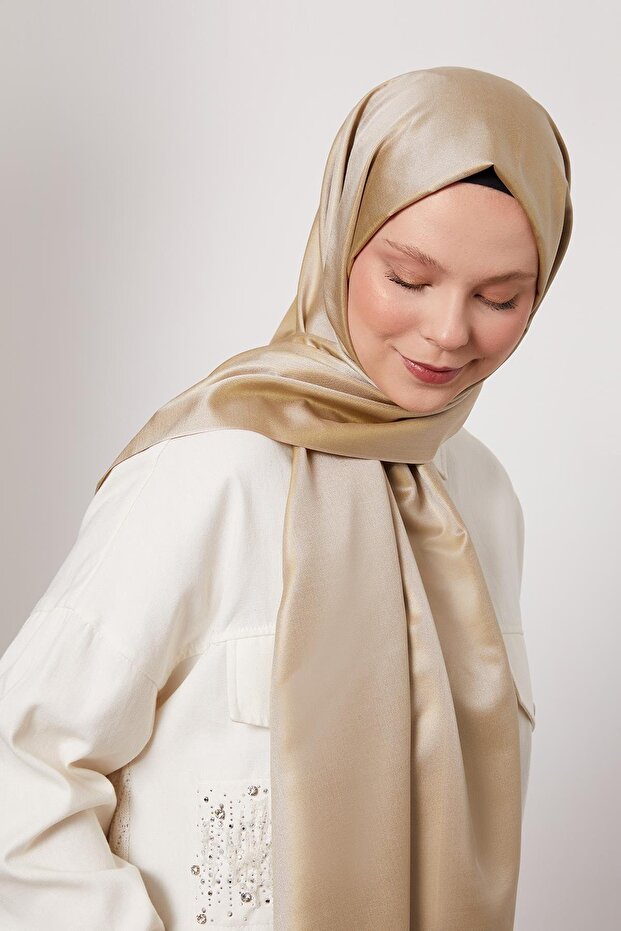 Bej İpek Şal - 3