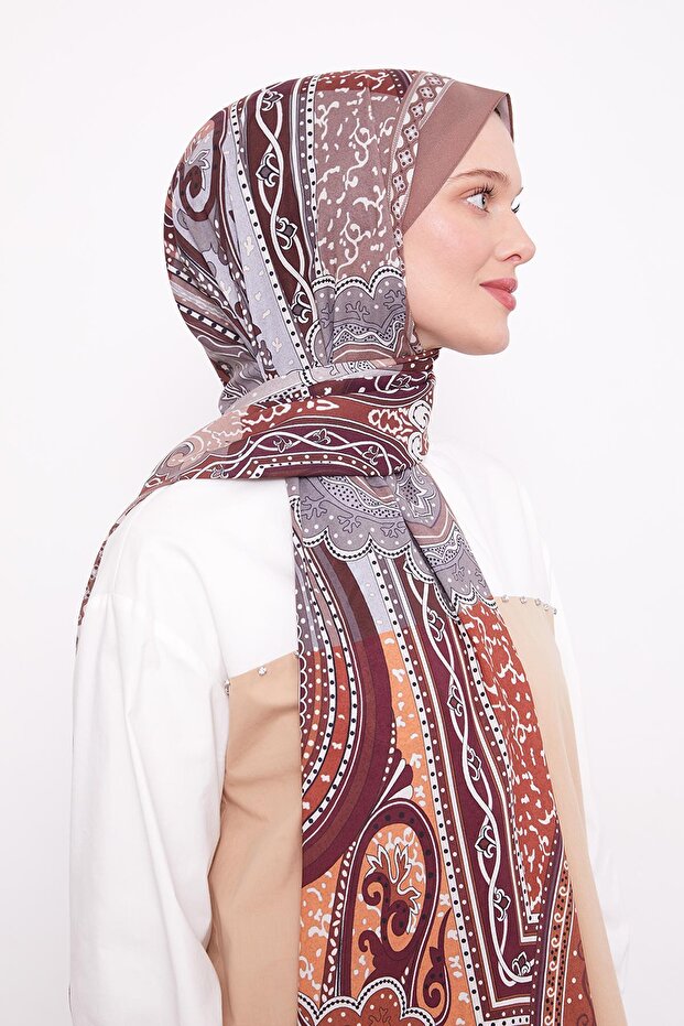 شال الحب بنمط القهوة الأصيل - 1