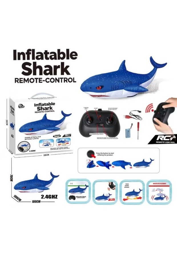 Automatic Inflatable Shark Toy with Remote Control For Kids - 1