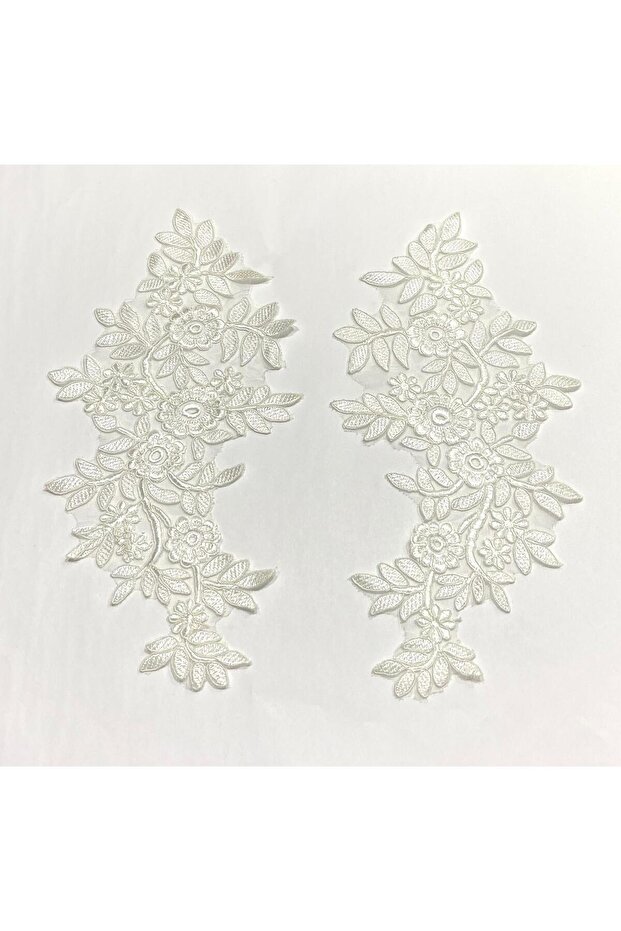 Guipure Applique / 2-Piece Guipure Applique / White Color