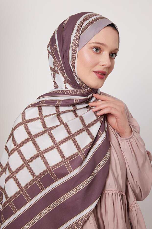 Lilac Striped Foil Pattern Love Shawl