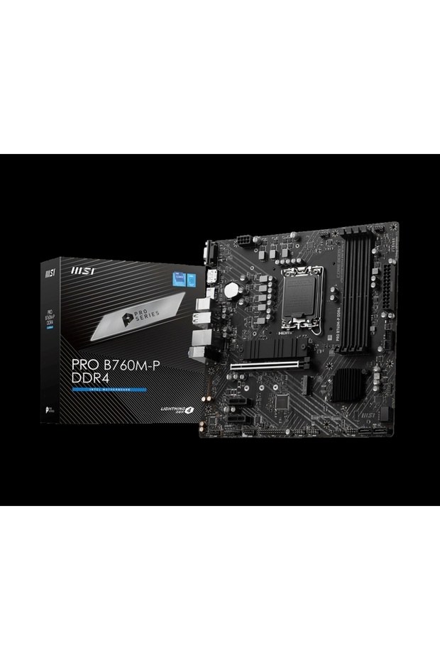 PRO B760M-P DDR4 4800MHz(OC) DDR4 Soket 1700 M.2 HDMI DP VGA mATX Anakart - 1