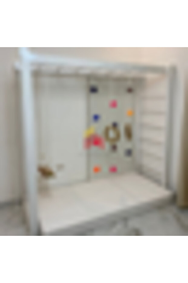 قضيب القرد مع جدار تسلق متعدد المقابض | طراز أساسي | أبيض - 5