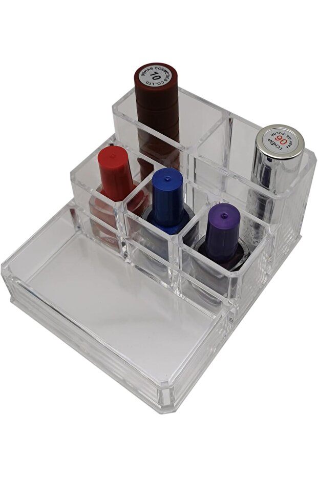 Compact 6-Compartment Acrylic Jewelry and Makeup Organizer