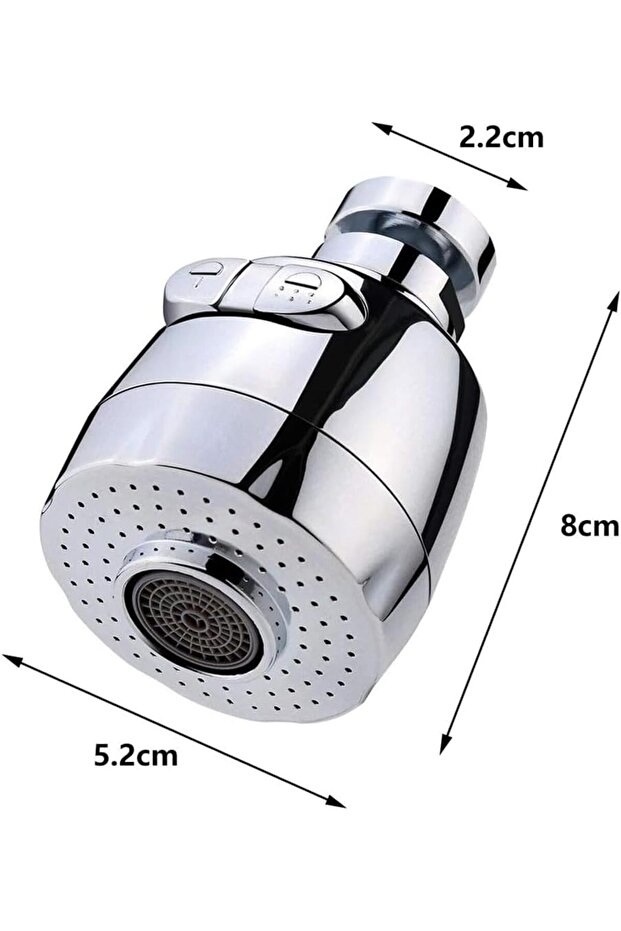 2 Function Kitchen Sink Head, 360 Degree Rotating, Saving, Faucet Head, Chrome, - 2