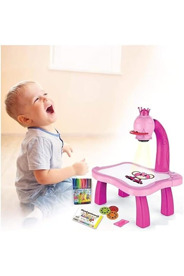 Adjustable Rotating Kids Projector Painting With 12 Colour Markers And 24 Patterns To Trace - 4