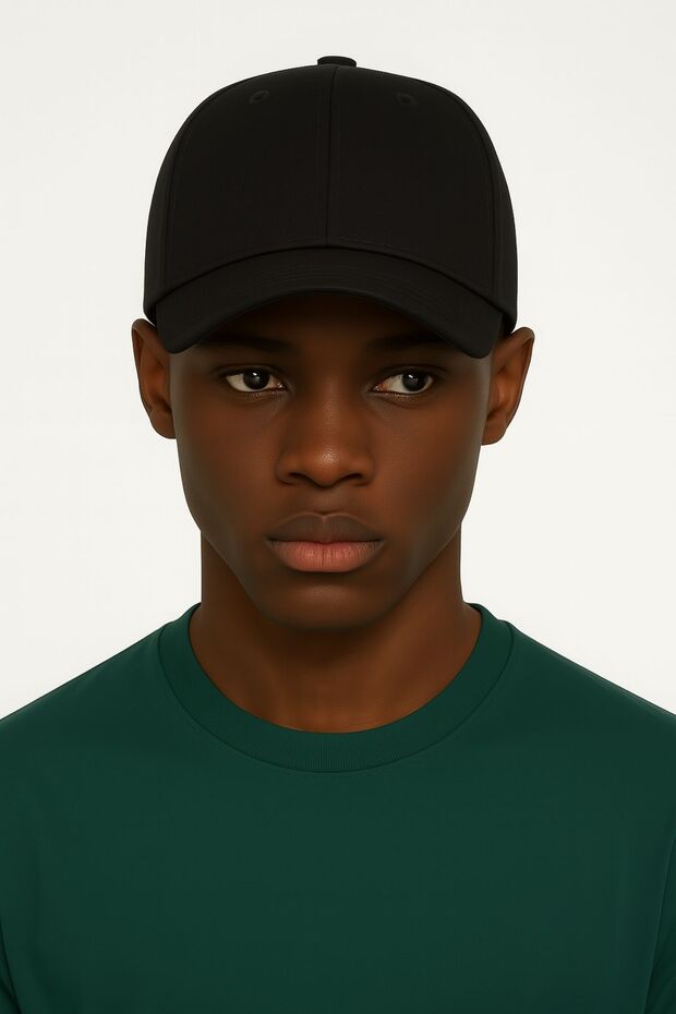 Uwa Black Men's Basic Flat Form Hat Cap