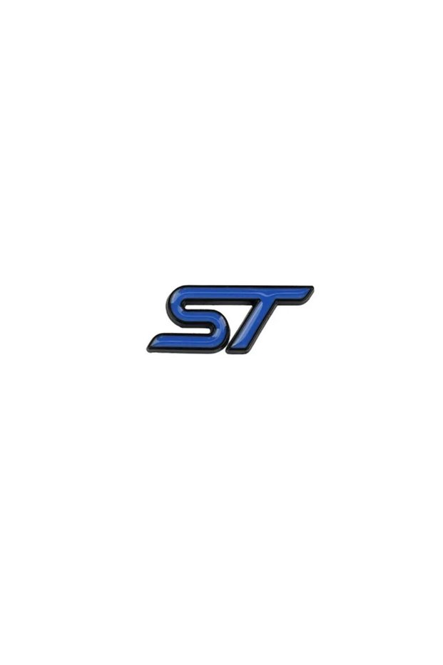 Blue Black 3d Metal Letter ST Badge Car Steering Wheel Sticker Decals For STLINE Fiesta Ecosport Mon