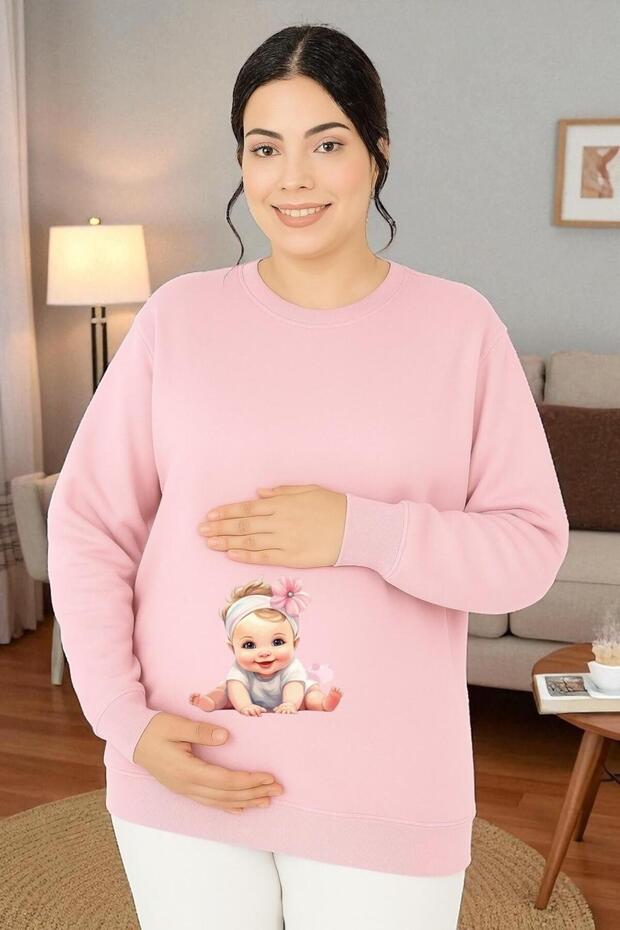 سويت شيرت مطبوع للحوامل