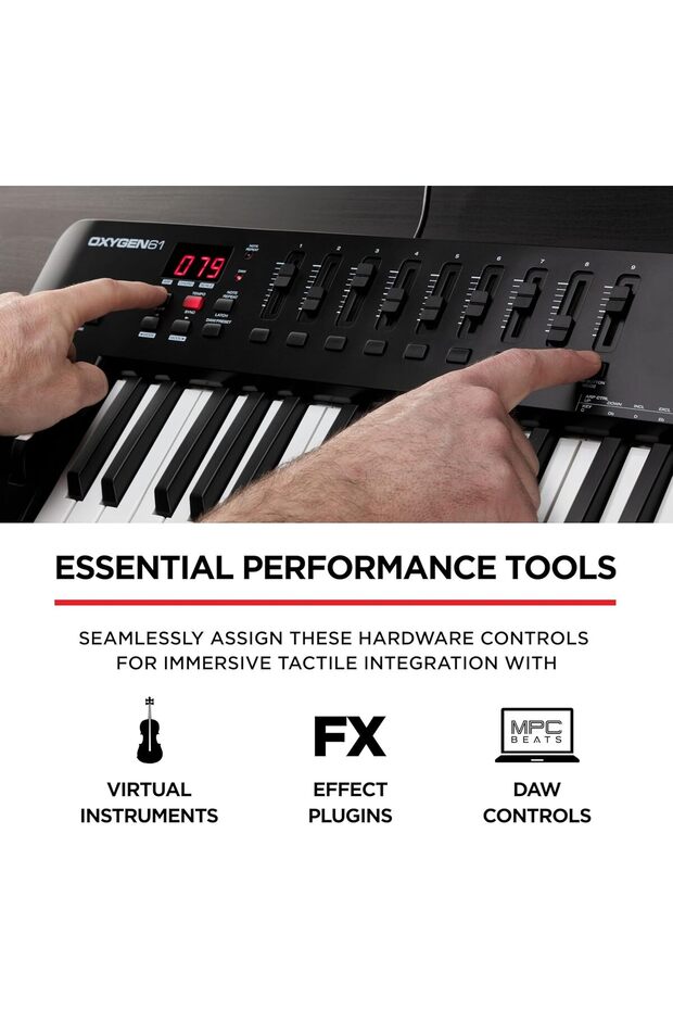 Oxygen 61 (MKV) 61 tuşlu, Beat Pad, Aklıllı Akor, Akıllı scale ve Arperggiator özellikli Zen - 3