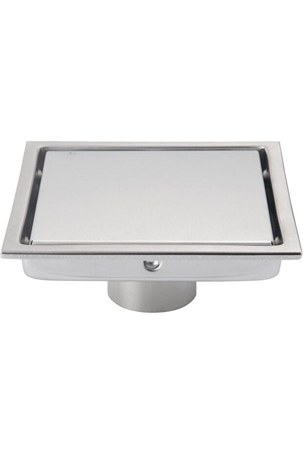 Diocars Square Shower Floor Drain in Brushed Nickel, 6-inch, Hidden Design Stainless Steel SUS304