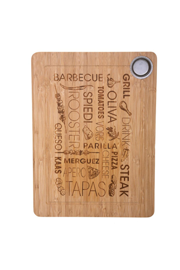 لوح تقطيع مستطيل من الخيزران مقاس 38 × 28 سم - 2