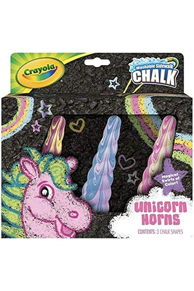 Unicorn Washable Sidewalk Chalk 3Ct