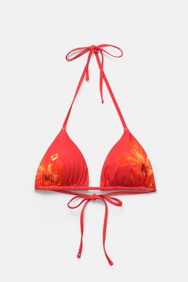 الجزء العلوي من بيكيني مثلث الشكل مزهر - 6