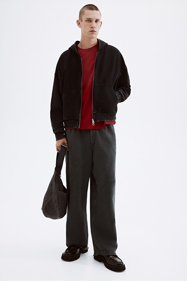 Kapüşonlu ve Fermuarlı Üst Oversized Fit - 3