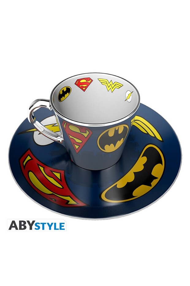 DC COMICS - مجموعة أكواب وأطباق مرآة - شعار - MMP002