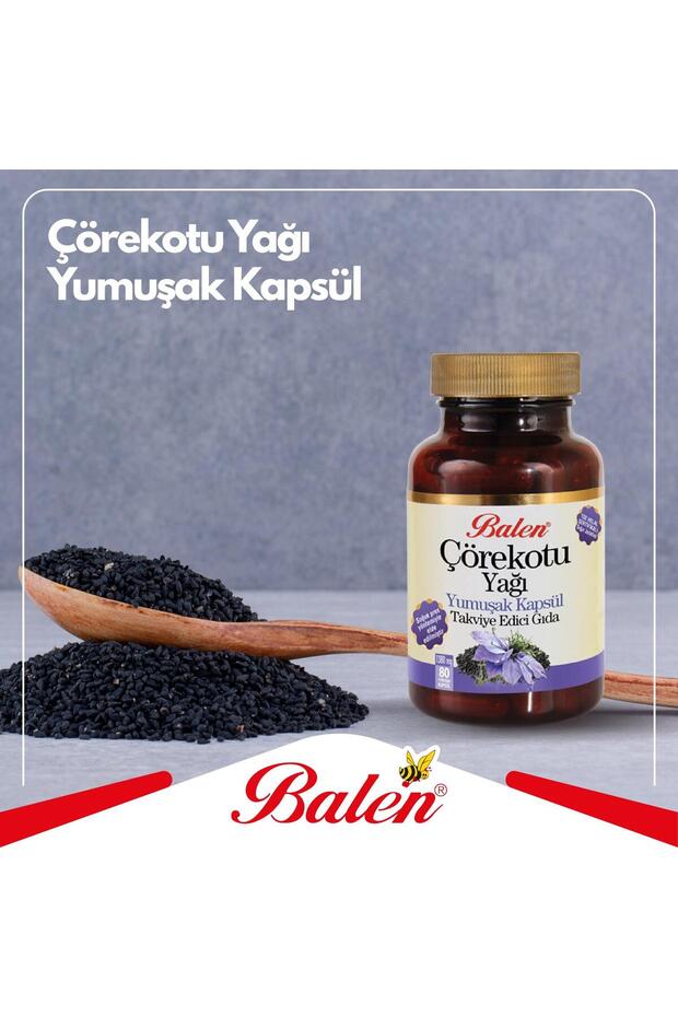 Çörekotu Yağı Yumuşak Kapsül ( Soğuk sıkım, Helal sığır jelatinli kapsül) - 1
