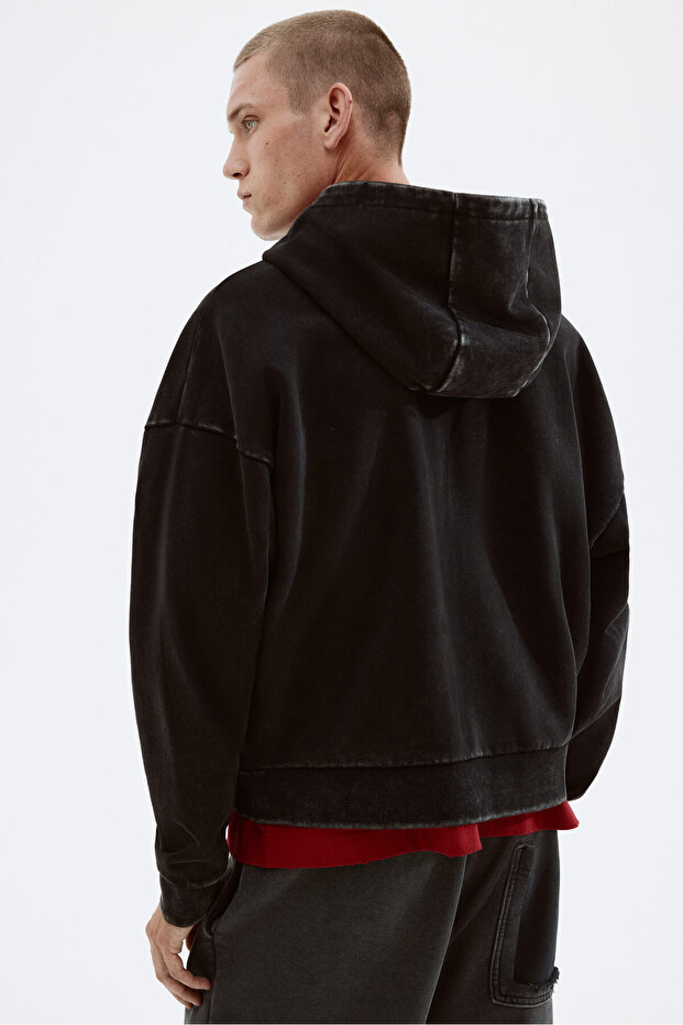 Kapüşonlu ve Fermuarlı Üst Oversized Fit - 5