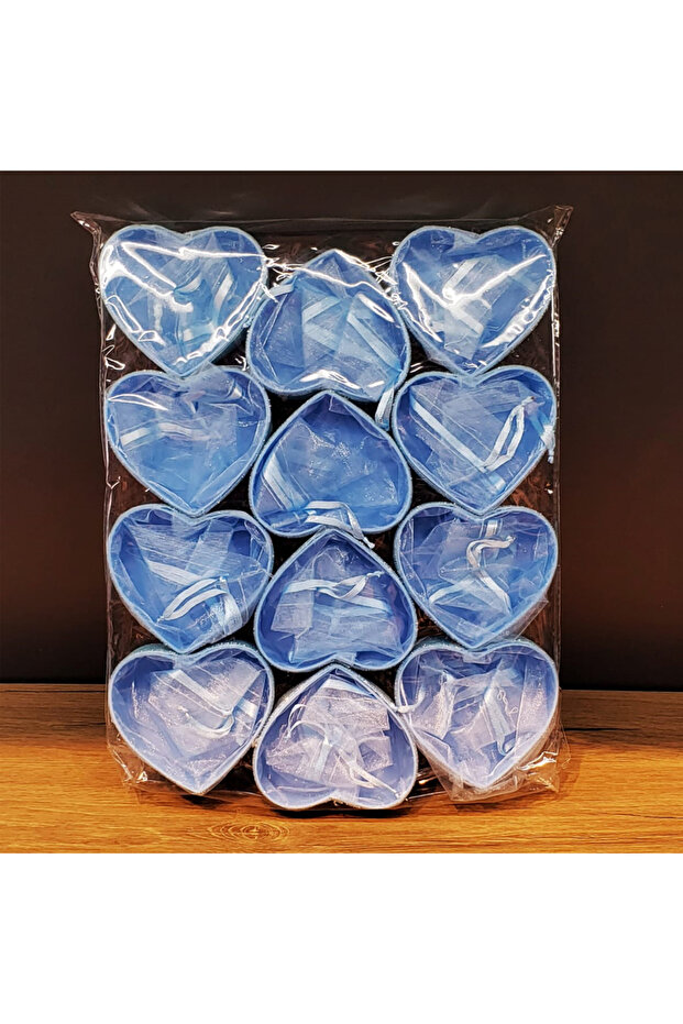 Blue Heart Designed Tulle Pouch - 2