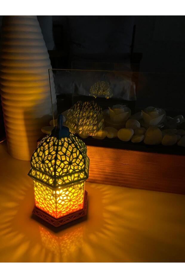 Dekoratif Tealight Fener Led Aydınlatmalı Mumluk led mum dahildir 1 ADET GÖNDERİLECEKTİR - 5