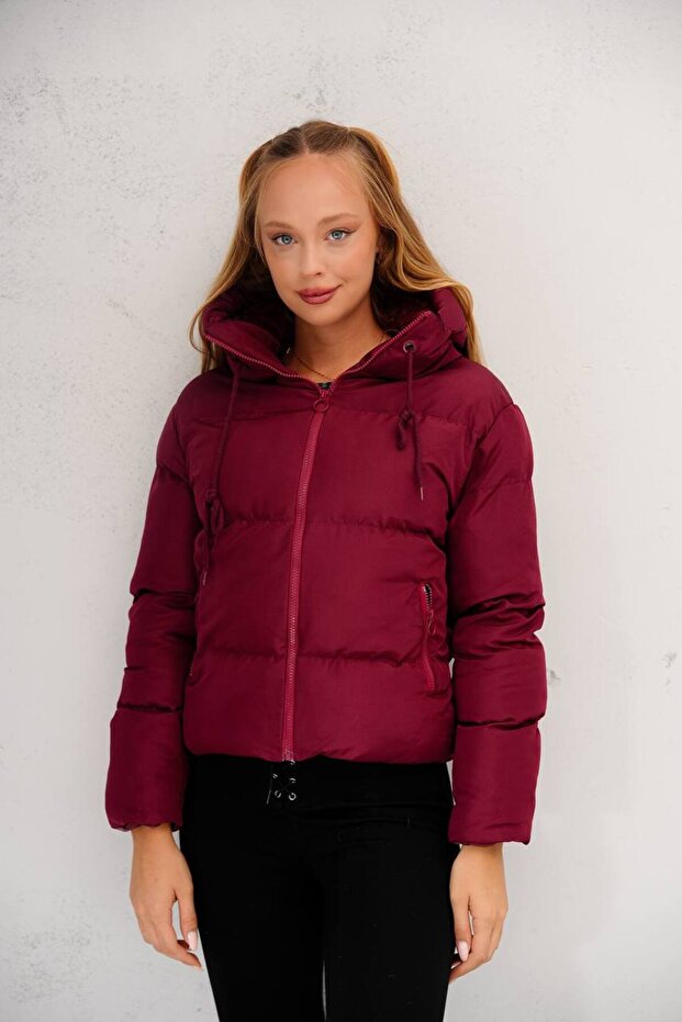 Kısa Kapüşonlu Regular Kadın Mont - 5