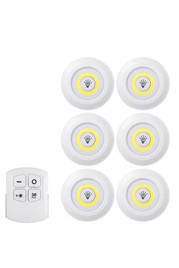 HuHa 1W COB LED Puck Light 6 Pack with Remote Controller Brightness Adjustable Wireless Dimmable To - 1