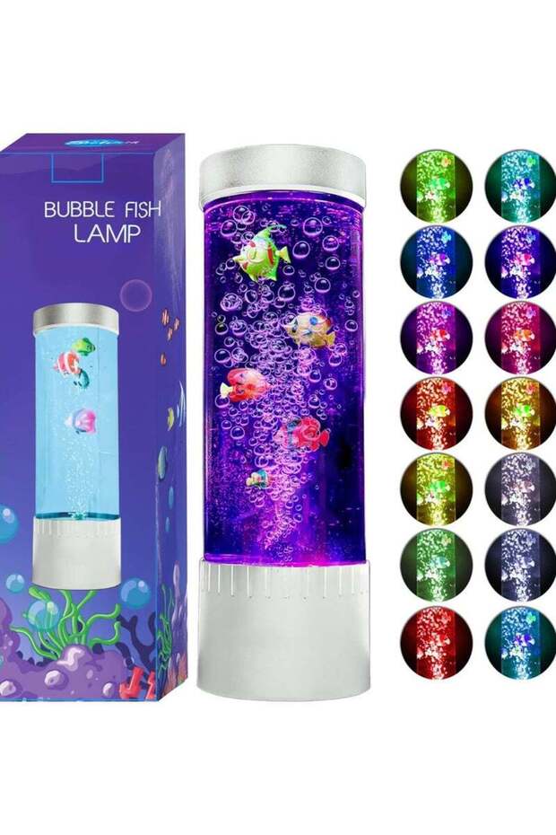 ACLIX Brownish Bubble Fish Lamp | Desktop Sensory LED Bubble Lamp | Color Changing Aquarium lamp |