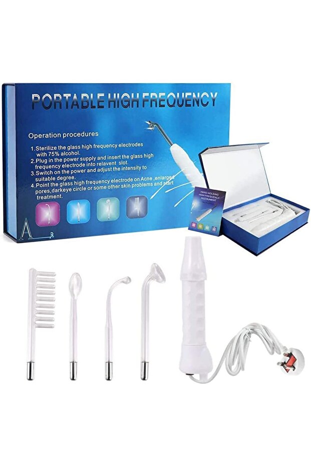 Handheld Red Light Electrotherapy High Frequency Facial Machine, 4 in 1