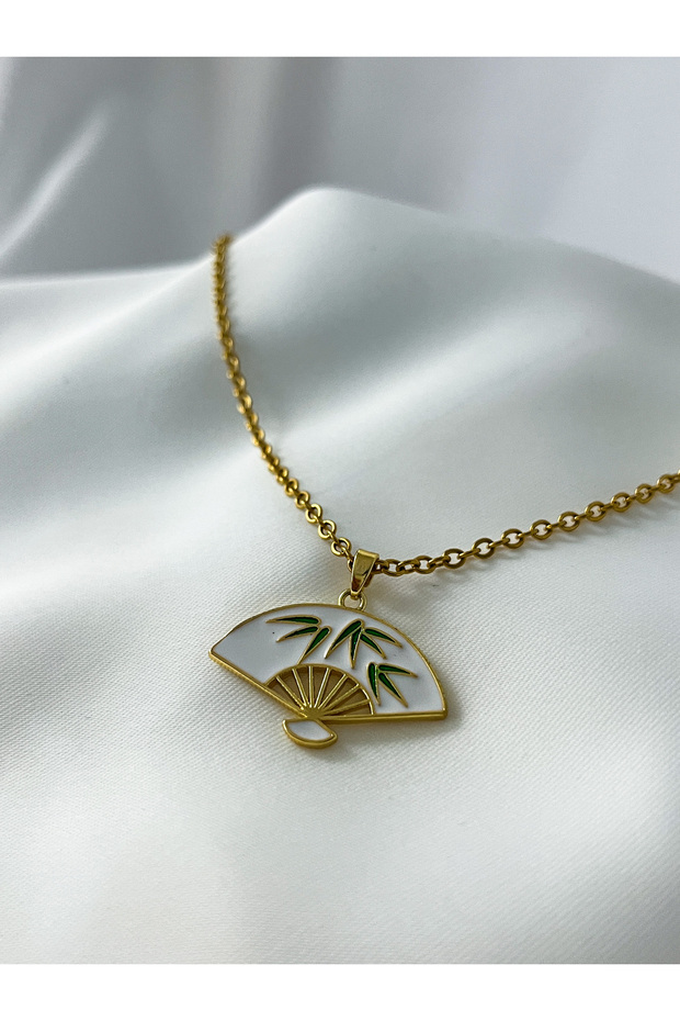 Mineli Chinese Fan Necklace “”Anti-Allergic “”