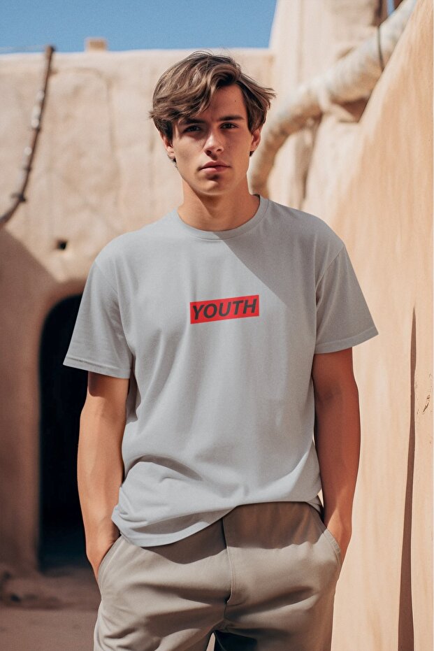 Men's Youty Transfer Printed Round Neck Short Sleeve T-Shirt