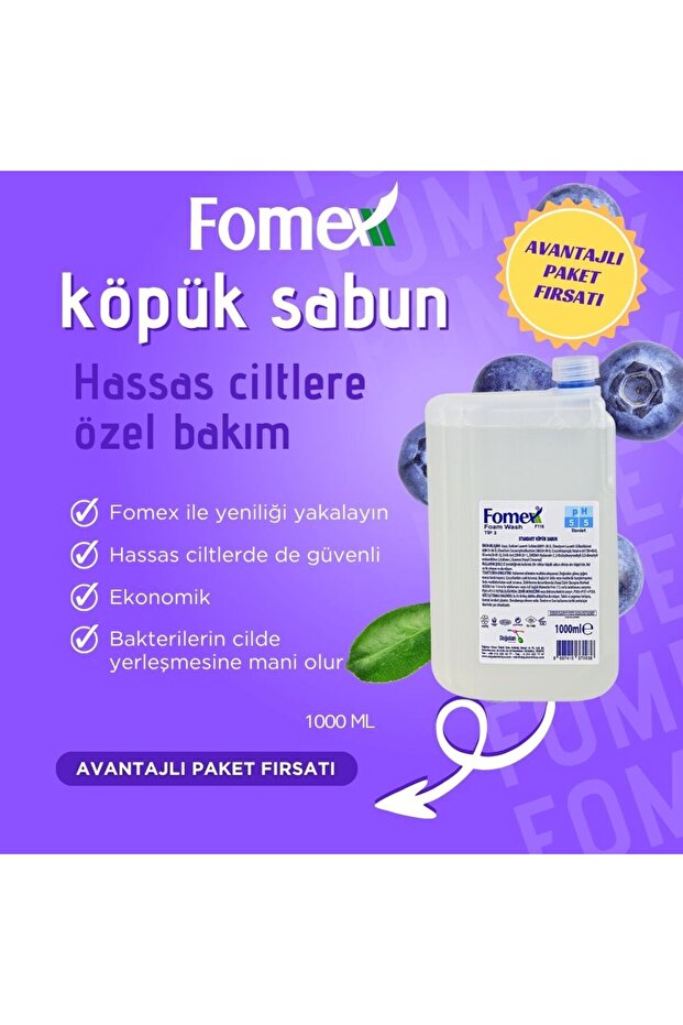 F210 Köpük Sabun Aparatı Beyaz 1000 ML +F116 Köpük Sabun 1000 ml Standart 4 Adet - 3