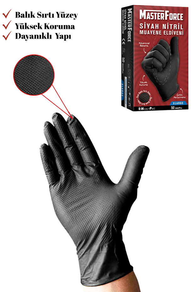Siyah Nitril Eldiven X Large Beden - 2