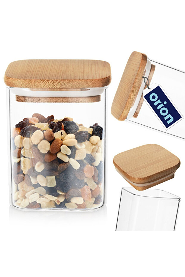 Glass container for bulk products with lid and seal, 850 ml - 6