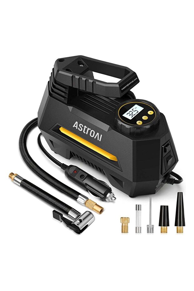 Tyre Inflator Air Compressor 12V, Portable Electric Car Tyre Pump with Tyre Pressure Gauge, top-notc