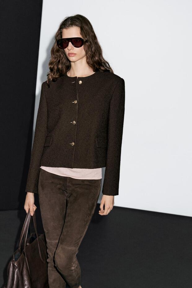 Düğmeli crop ceket - 2