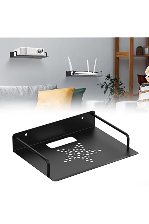 Floating Shelves for Projector, Aluminum Alloy WiFi Router Wall Mount Shelf, Wall Mounted Floating, Floating Shelf for Game Console, Speaker, Cabel Box - Easy To Heat Dissipation, Storage & Stability