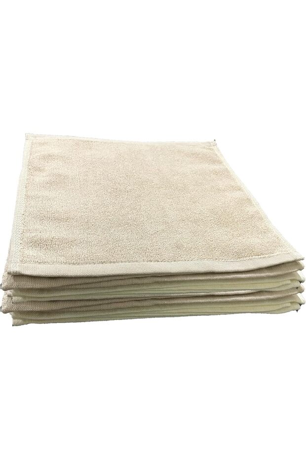 Cotton Face Towels, Beige, Pack of 10, Size S (30 × 30 cm)