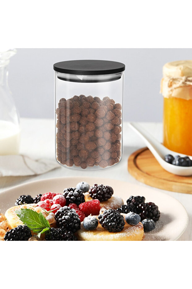 Glass container for bulk products with lid and seal, 600 ml - 2