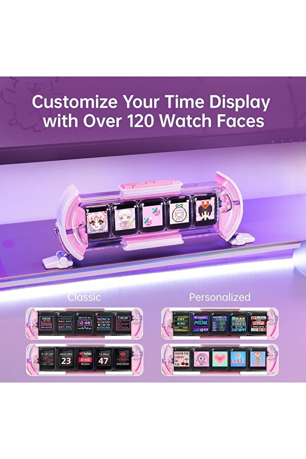 Times Gate - Cute Gaming Digital Clock with Smart App-Controlled, Support Weather Forecast, S - 2